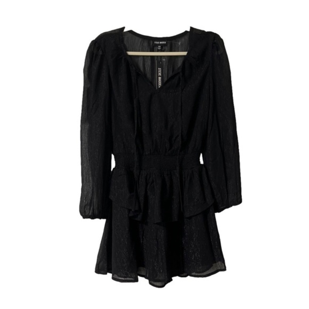 ⭐️ NWT- Steve Madden smocked waist black mini dress - size XS